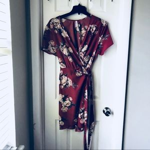 Beautiful Floral Wrap Dress